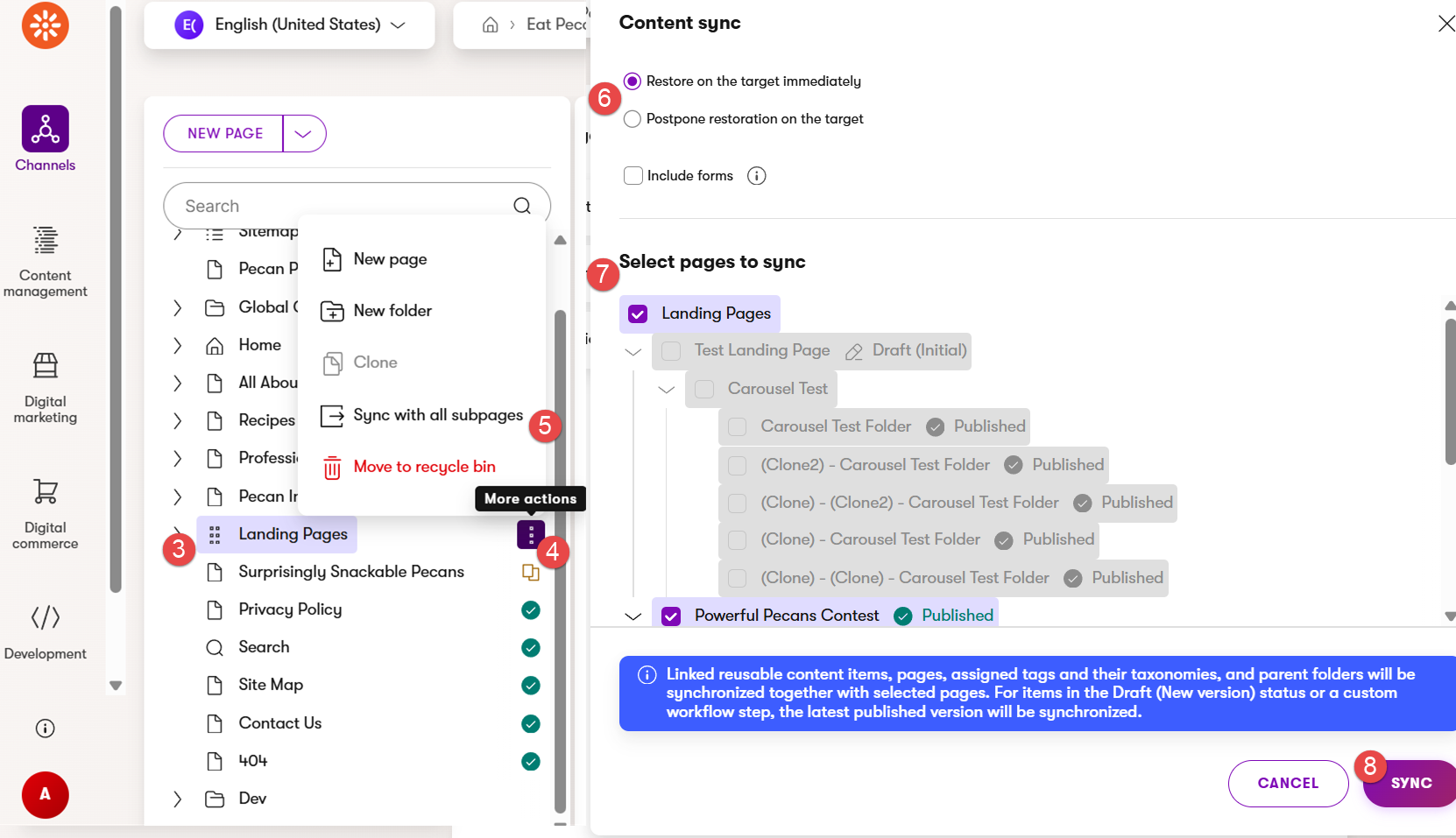 Sync Content Node Parent Page