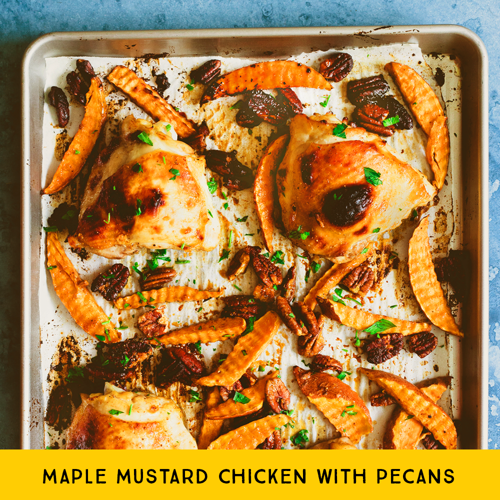 Maple Mustard Chicken with Pecans