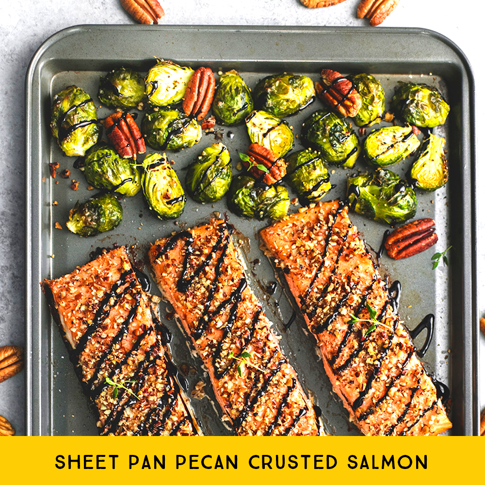 Sheet Pan Pecan Crusted Salmon