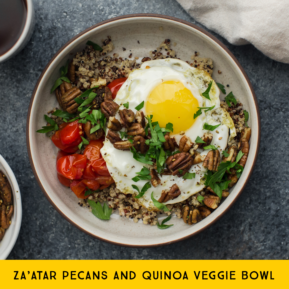 Za'atar Pecans and Quinoa Veggie Bowl