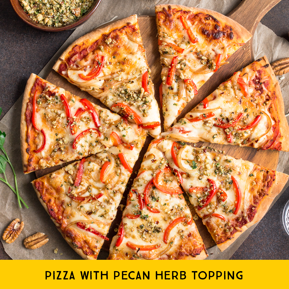 Pizza with Pecan Herb Topping